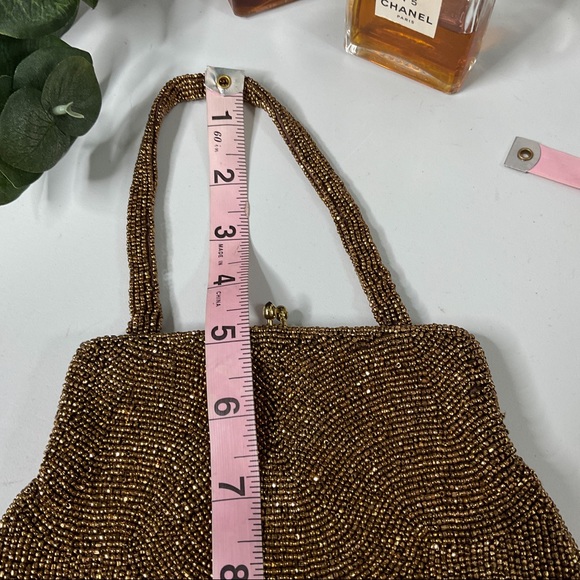 VTG Beaded Evening Purse 50s Bronze  Belgium - Picture 13 of 15